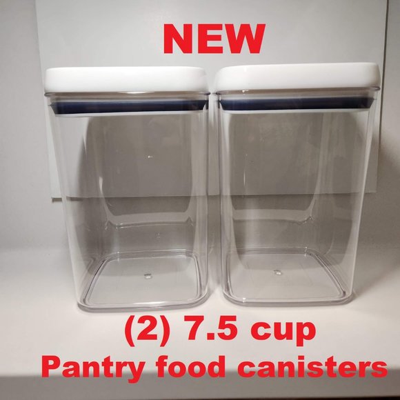 NEW Set of 2 Pantry Kitchen Food Storage with Lids Canister Storage Organizer - Picture 1 of 11